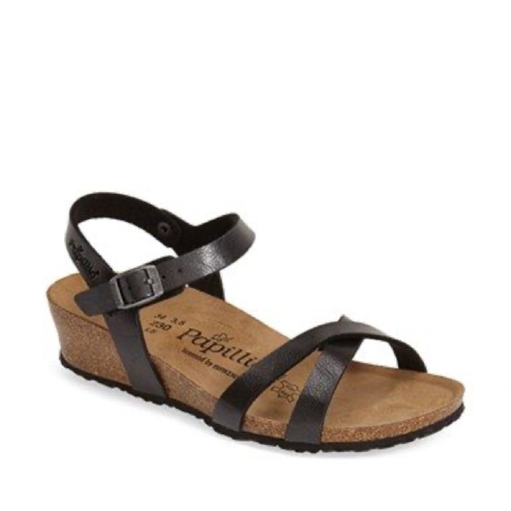 Birkenstock | NWOT Alyssa Wedge Sandal in Black Leather EU 42